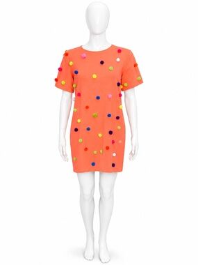 Felicity & Coco coral Pom Pom Vintage Dress-Size Small